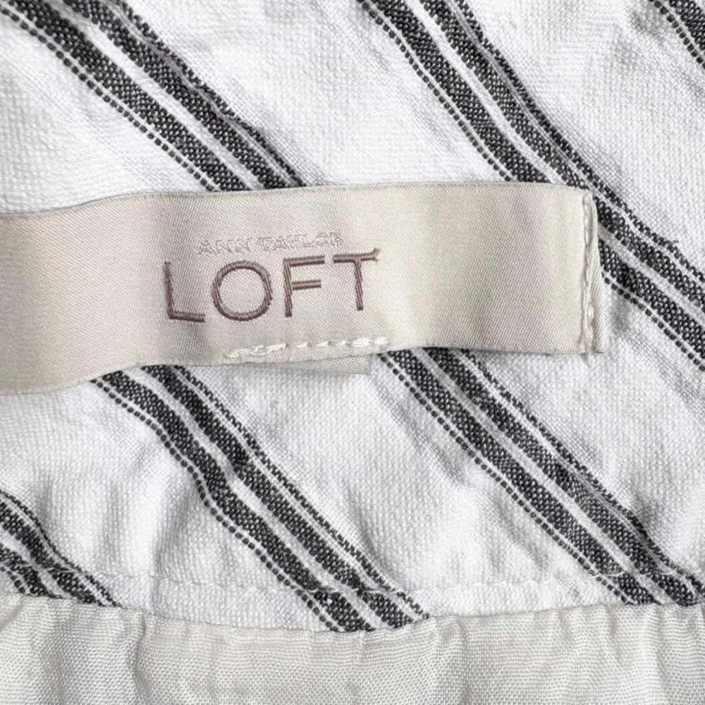 LOFT‎ A-line Linen/Cotton Chevron Mini Skirt Size 8